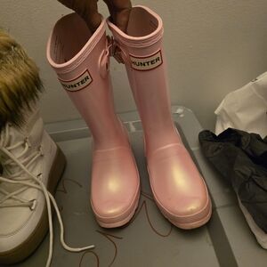 Hunter Women's Glossy Pink Rain Boots